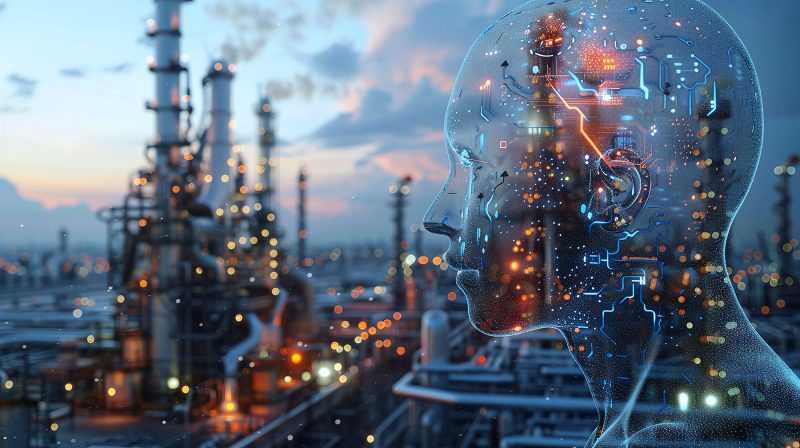 A Futuristic View of a Human-Like Figure With Digital Elements A